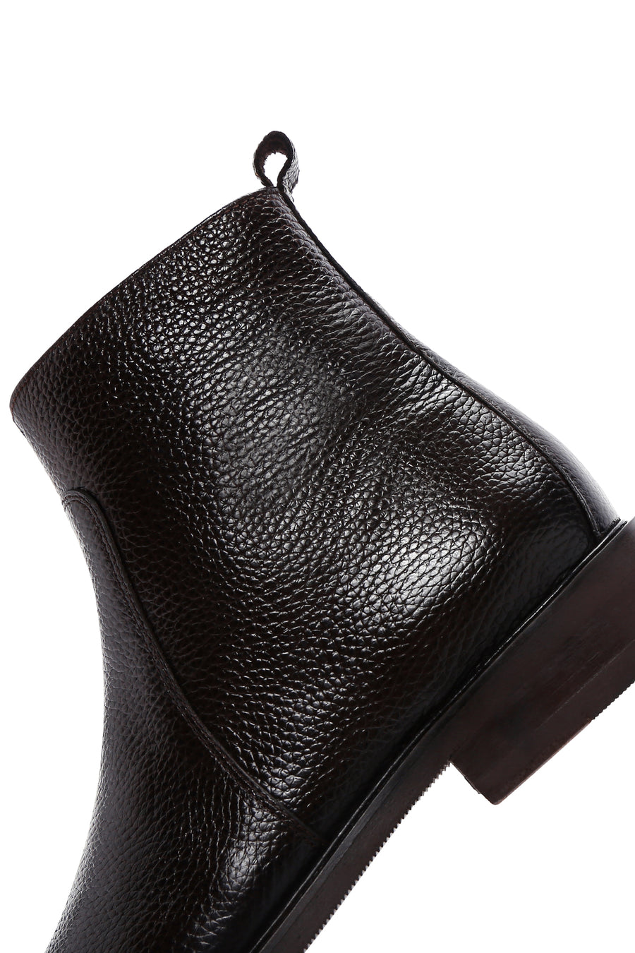 Men's Brown Zippered Leather Casual Boots