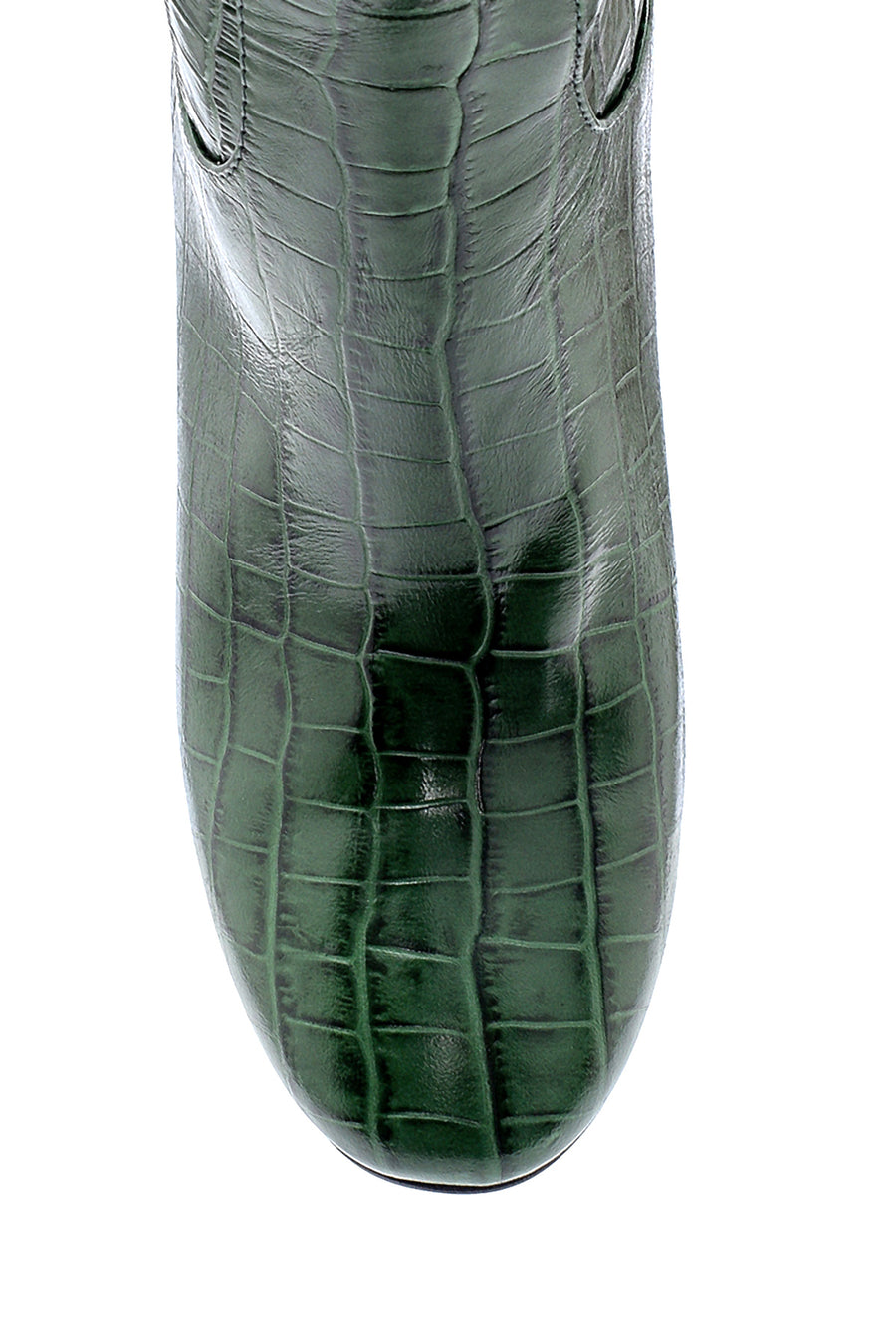 Women's Leather Crocodile Patterned Heeled Boots