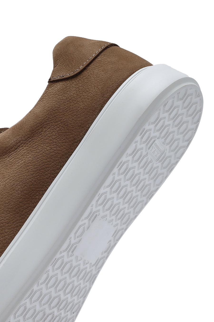 Erkek Vizon Bağcıklı Nubuk Deri Sneaker