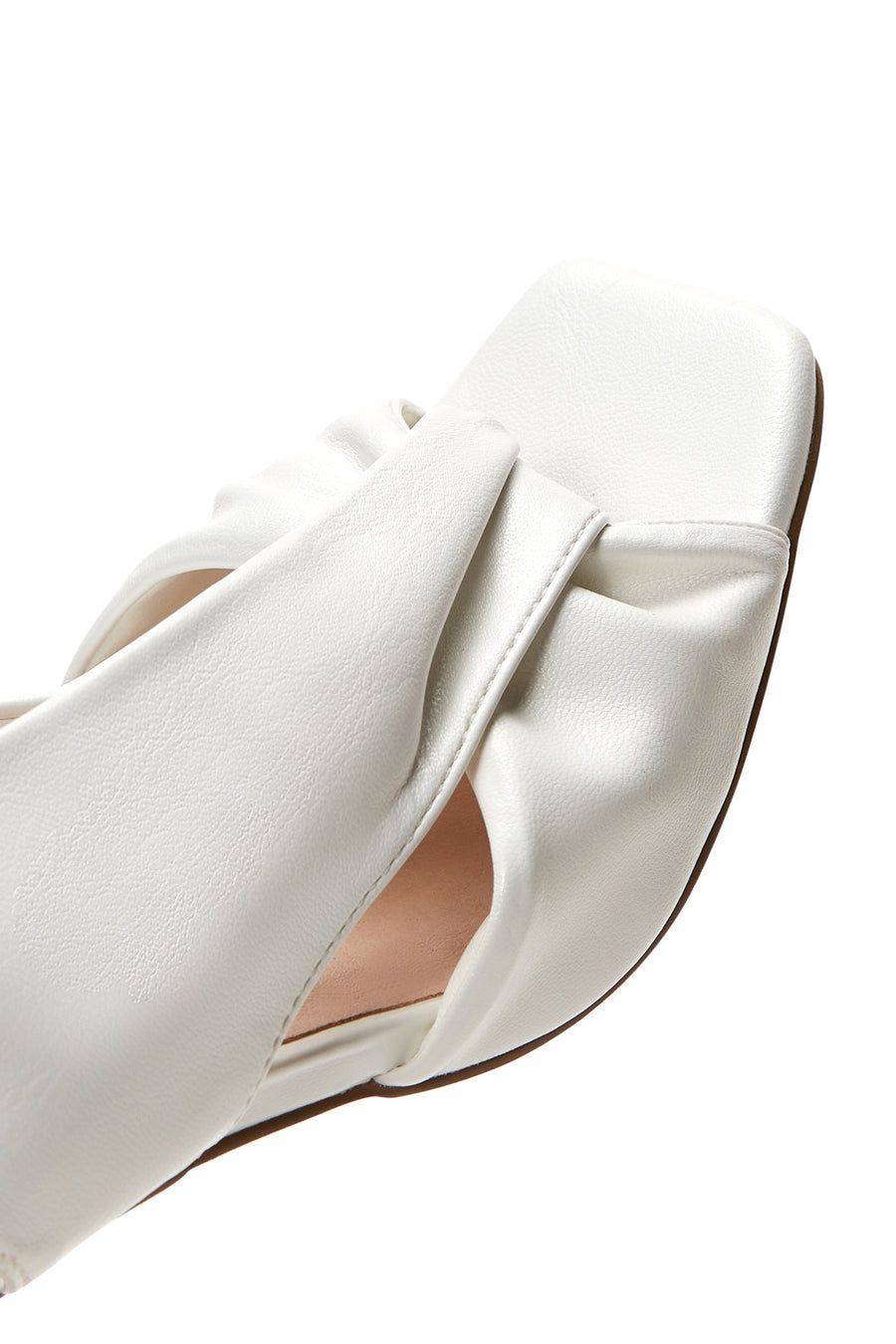 Women's White Transparent Thick Heel Sandals