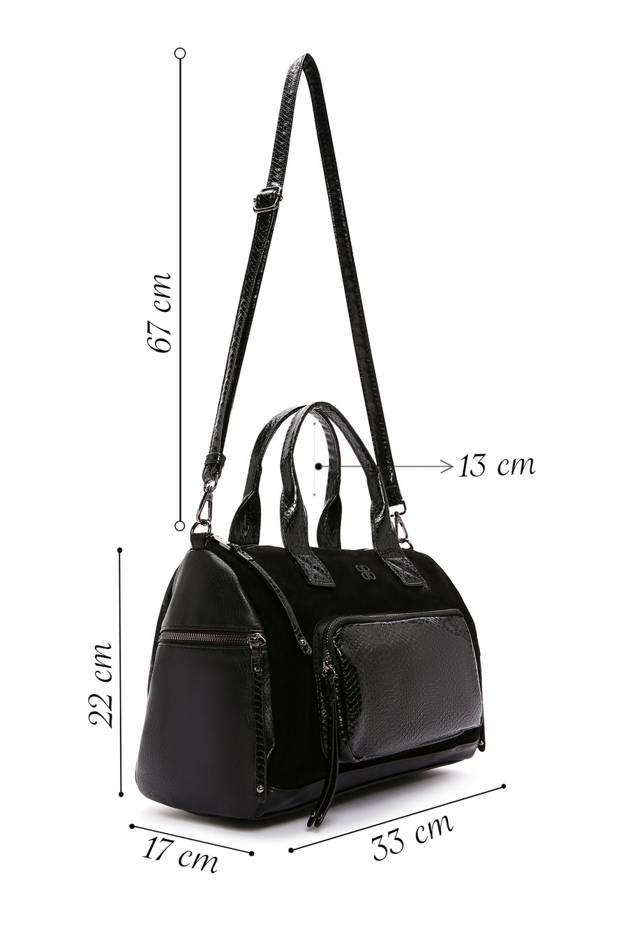 Women's Black Long Strap Shoulder Bag