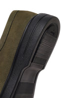 Male Khaki Lace-Up Thick-Soled Nubuck Leather Casual Shoes | Derimod