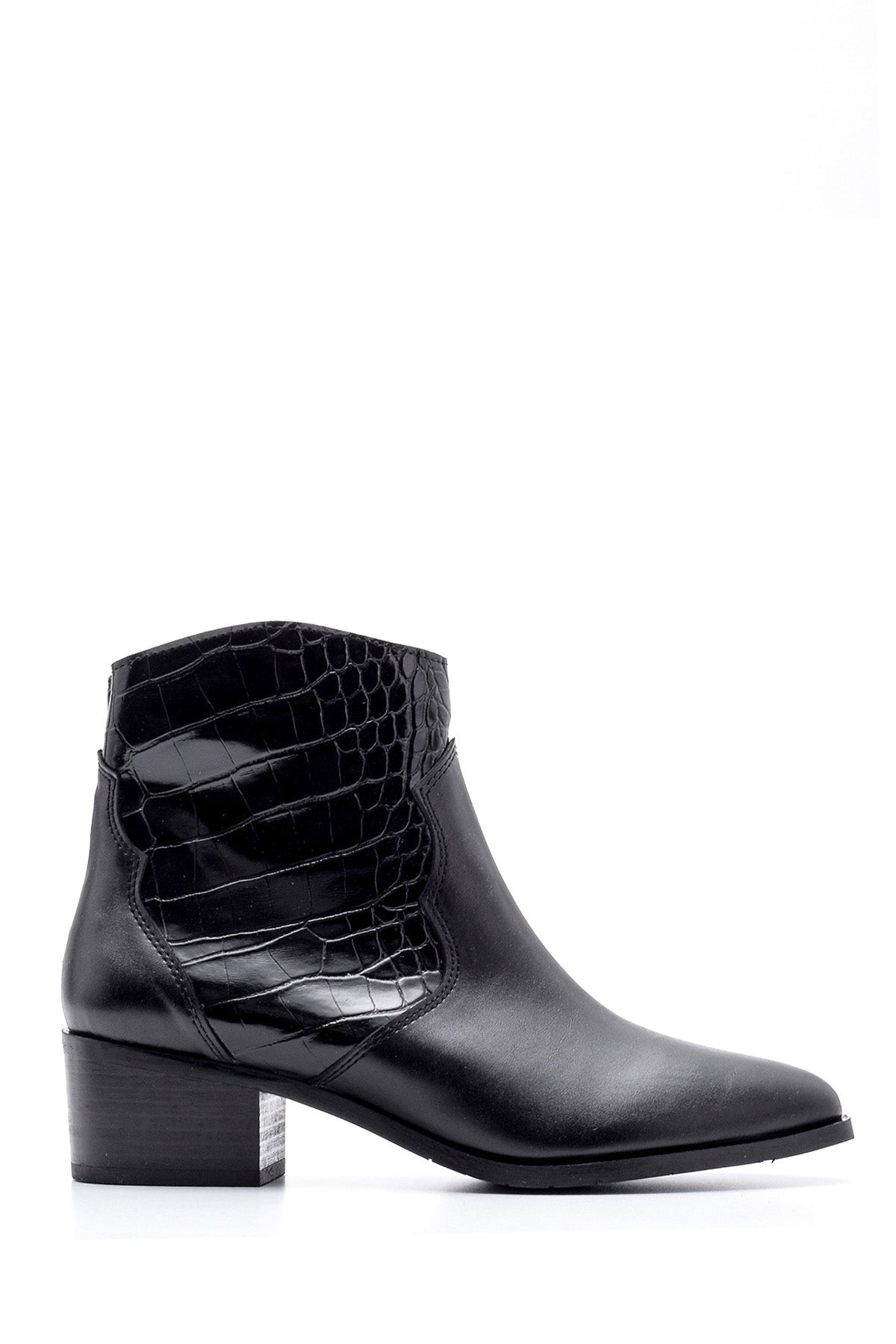 Women's Crocodile Detailed Heeled Boots 19WFE155114 | Derimod