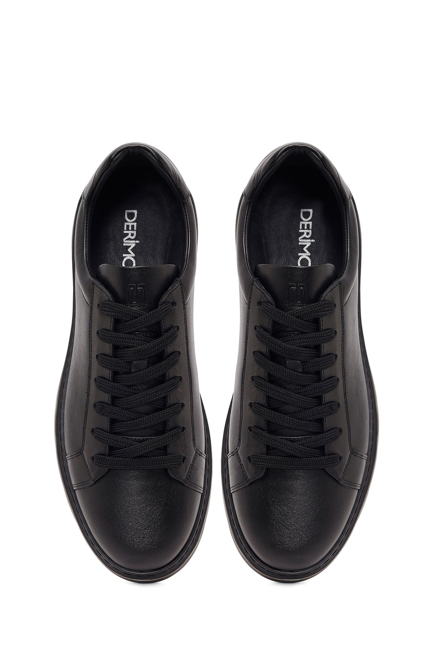 Male Black Lace-Up Leather Sneaker