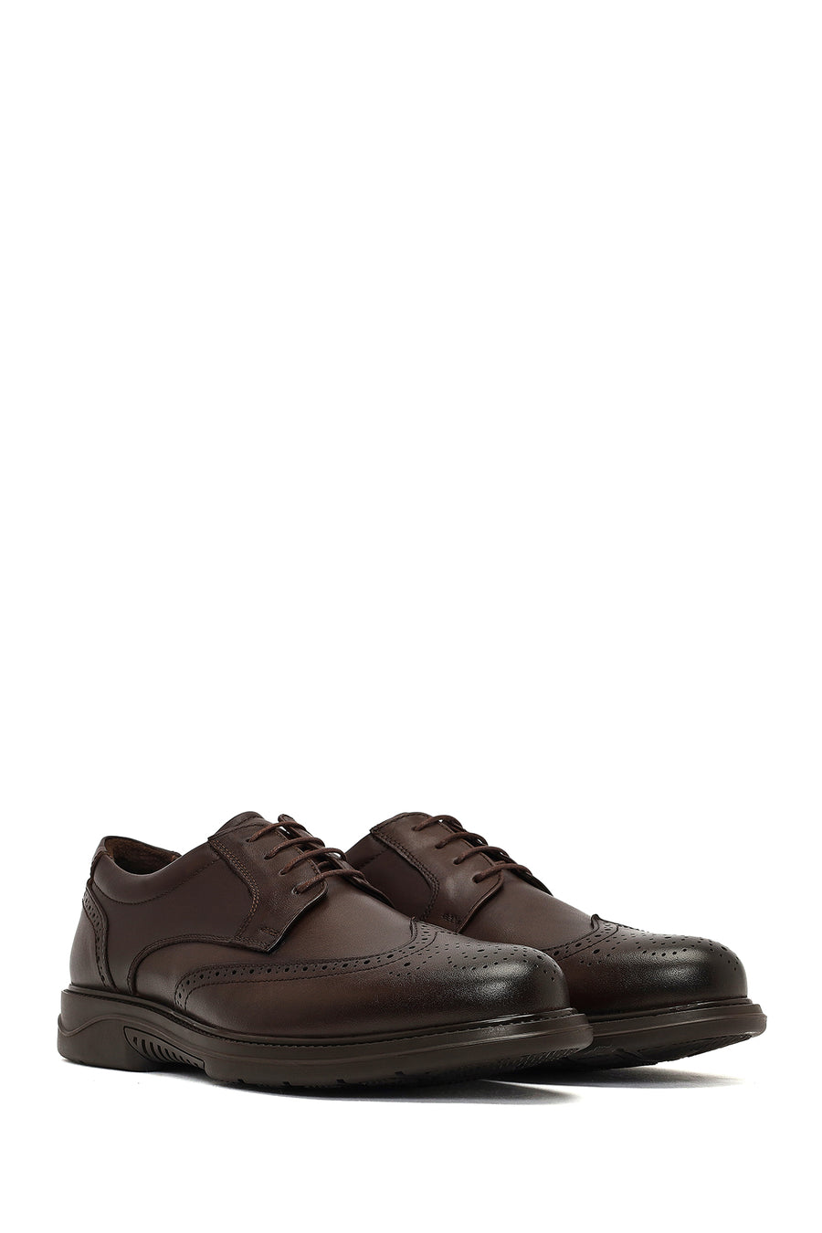 Men's Brown Lace-Up Leather Casual Shoes