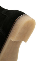 Men's Black Zippered Suede Leather Casual Boots | Derimod