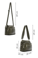 Women's Khaki Long Strap Crocodile Crossbody Bag | Derimod