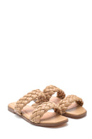 Women's Beige Knitted Slippers | Derimod