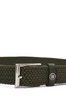 Men's Green Braided Leather Belt | Derimod