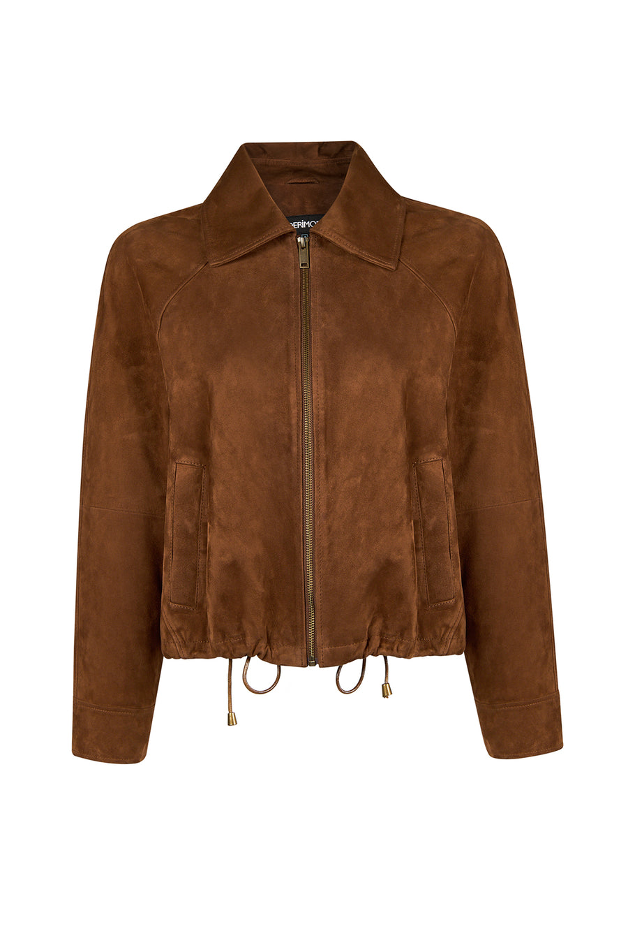 Miami Woman Brown Oversize Waist-Drawstring Suede Jacket