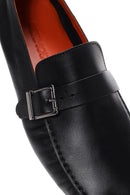 Men's Black Leather Buckle Casual Loafer | Derimod