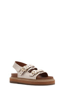 Women's Cream Buckled Thick Soled Sandals | Derimod