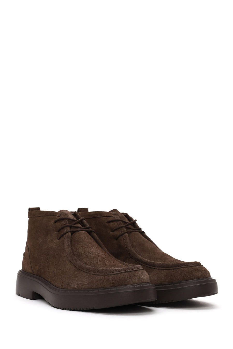 Male Mink Lace-Up Thick-Soled Suede Casual Boots