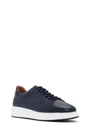 Men's Navy Blue Lace-Up Leather Sneaker | Derimod