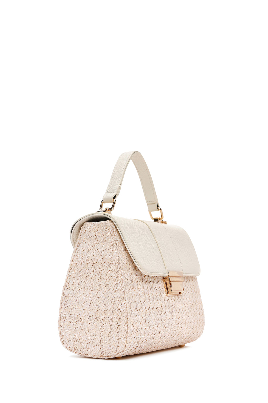 Women's Beige Long Strap Straw Shoulder Bag
