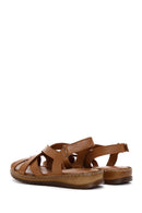 Women's Tan Leather Comfort Sandals | Derimod