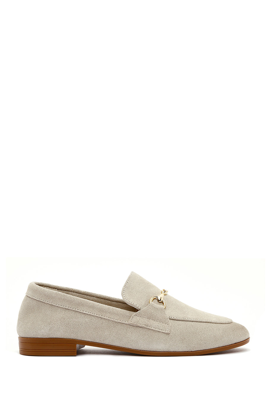 Women's Beige Suede Leather Masculine Loafer 25SFD350610 | Derimod