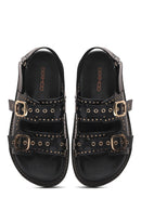 Kadın Siyah Tokalı Kalın Tabanlı Sandalet | Derimod