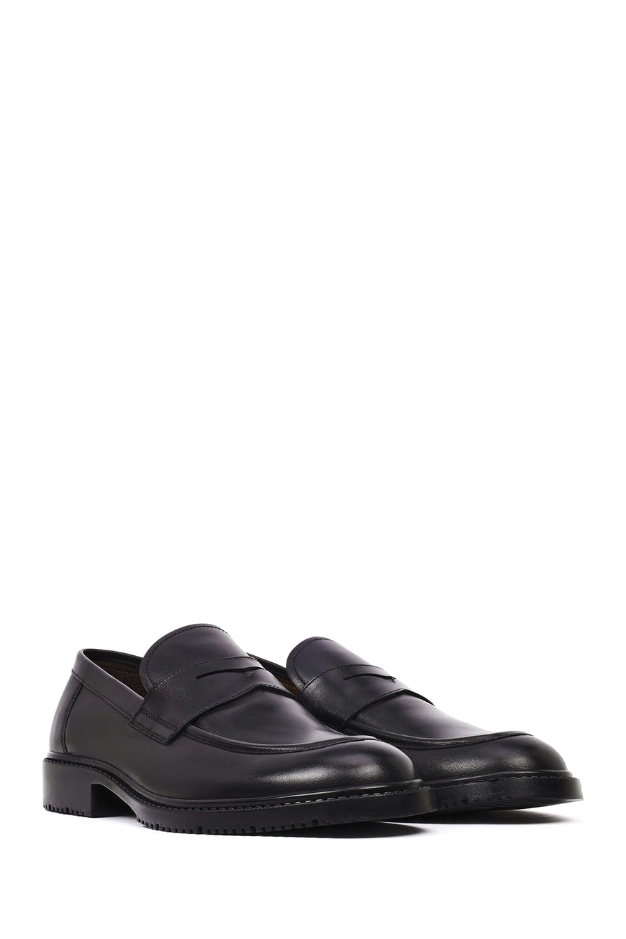 Erkek Siyah Deri Casual Loafer