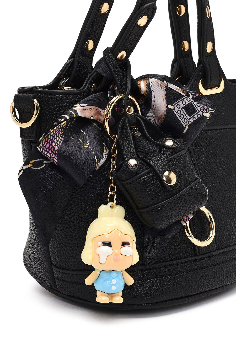 Woman Black Long-Strap Mini Shoulder Bag