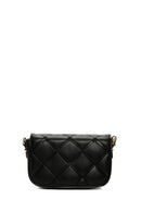 Women's Black Long Strap Quilted Crossbody Bag | Derimod