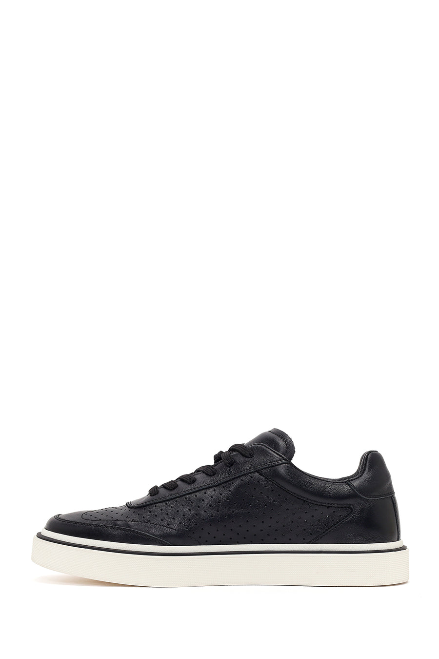 Male Black Lace-Up Leather Sneaker