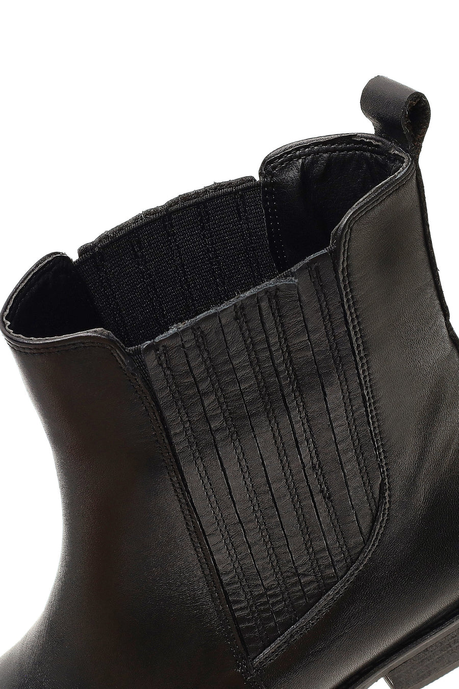 Women's Black Leather Chelsea Boot