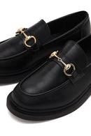 Kadın Siyah Tokalı Maskülen Loafer | Derimod