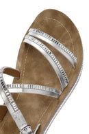 Women's Silver Ankle Strap Thick Soled Sandals | Derimod