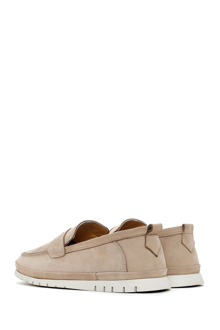 Erkek Bej Nubuk Deri Casual Loafer