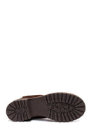 Woman Brown Chunky-Heeled Suede Casual Chelsea Boots | Derimod