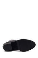 Woman Black Chunky-Heeled Leather Chelsea Boots | Derimod