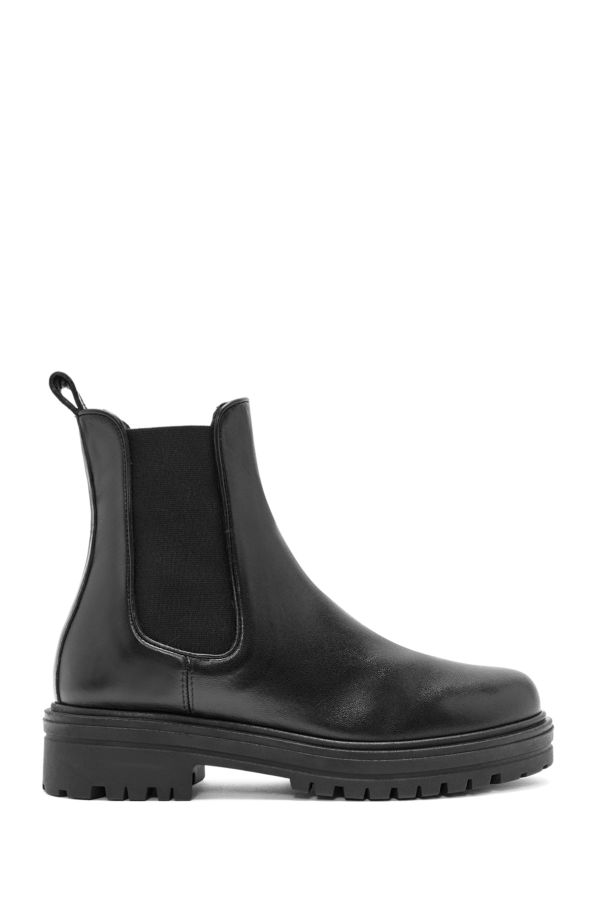 Women's Black Leather Chelsea Boots 24WFD110718 | Derimod