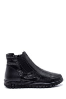 Women's Black Zippered Leather Comfort Boots | Derimod