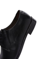 Erkek Siyah Deri Baskılı Klasik Kösele Ayakkabı | Derimod