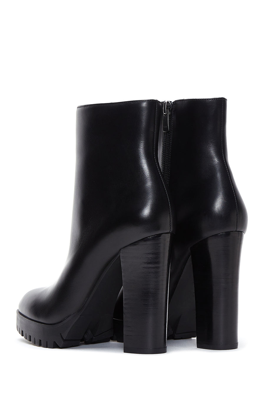Women's Black High Heel Leather Boots