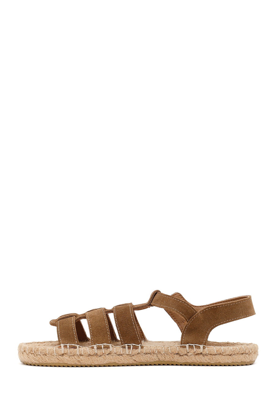 Women's Mink Suede Leather Espadrille Sandals with Ankle Buckle