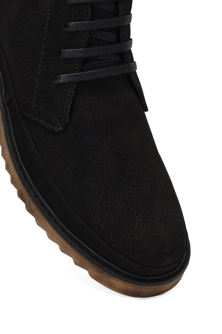 Male Black Zip Closure Nubuck Leather Boots