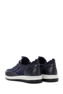 Men's Navy Blue Nubuck Leather Sneaker | Derimod