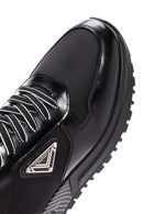 Men's Black Thick Sole Lace Up Leather Sneaker | Derimod