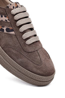 Woman Mink Lace-Up Suede Leather Sneaker | Derimod