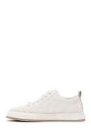 Erkek Beyaz Bağcıklı Deri Sneaker | Derimod