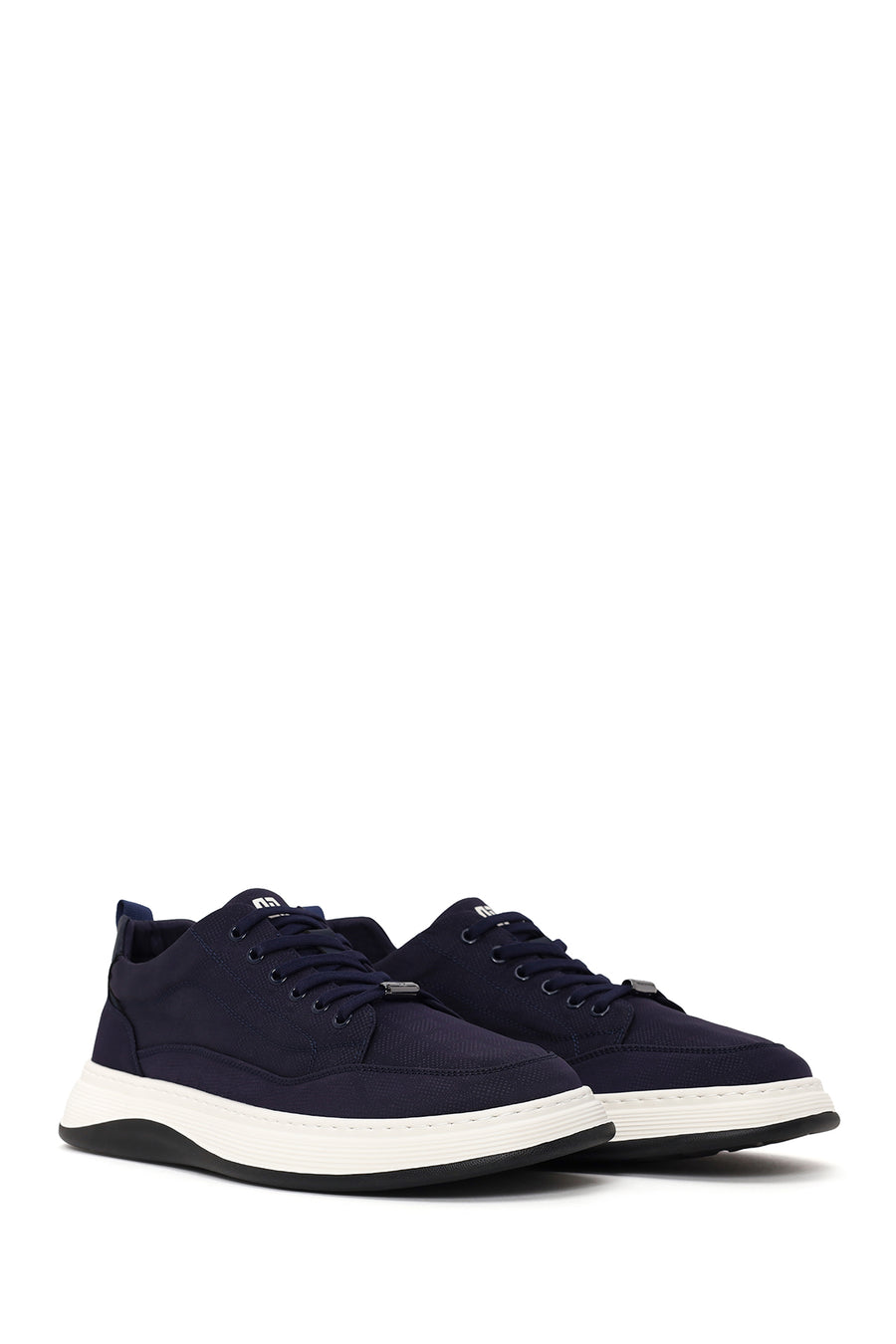 Male Navy Lace-up Fabric Sneaker
