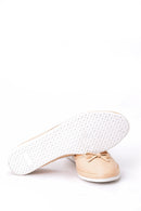 Women's Bow Leather Ballerinas | Derimod