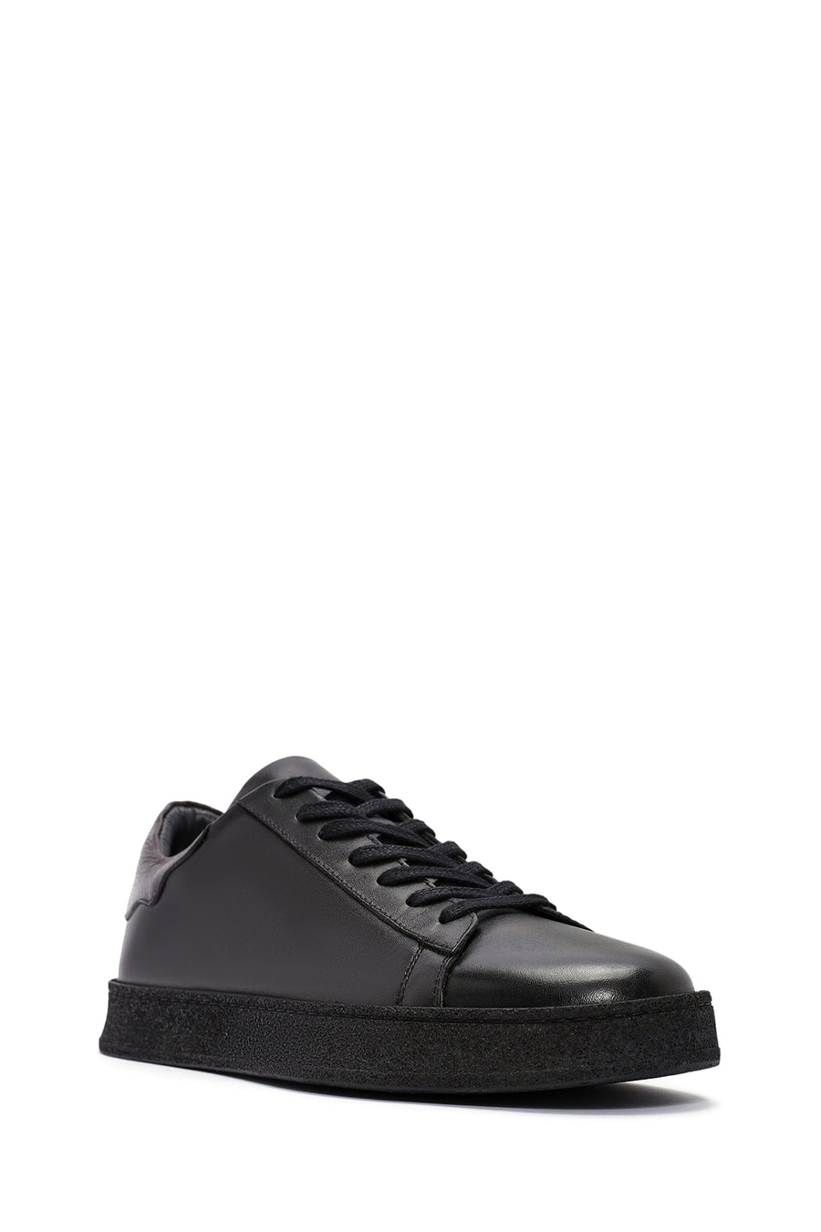 Men's Black Lace-up Leather Sneaker