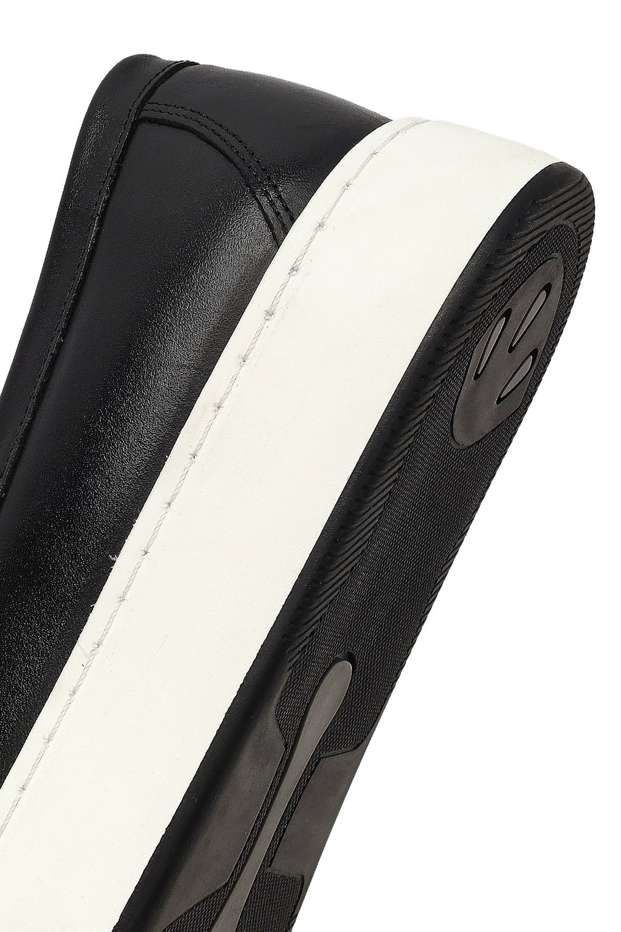 Male Black Thick-Soled Leather Loafer