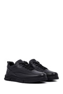 Men's Black Lace-Up Leather Casual Sneakers | Derimod