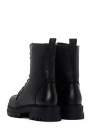 Women's Black Zippered Leather Boots | Derimod