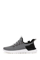 Derimod Zero Men's Gray Lace-Up Thick Soled Fabric Sneaker | Derimod