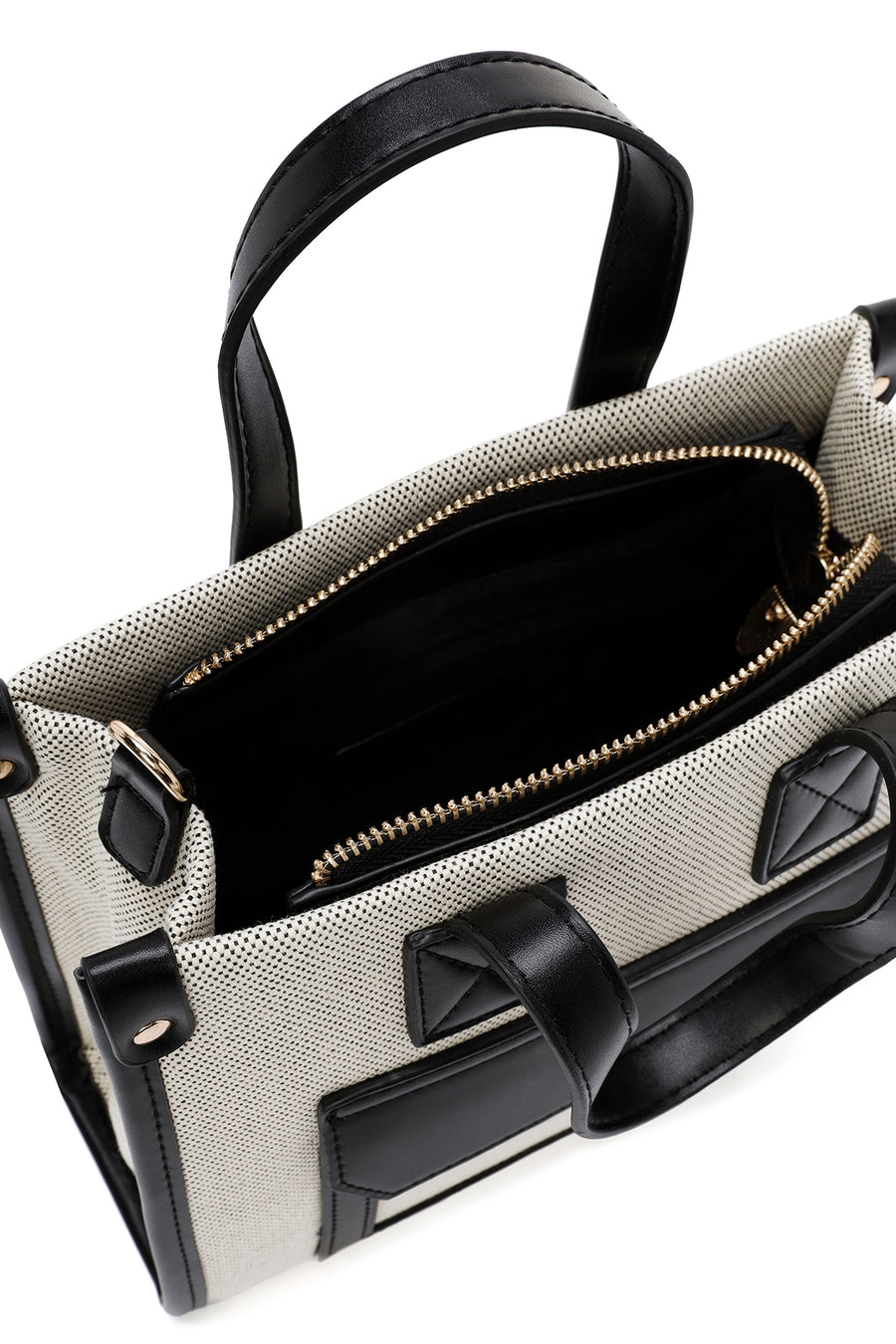 Women's Black Long Strap Fabric Handbag